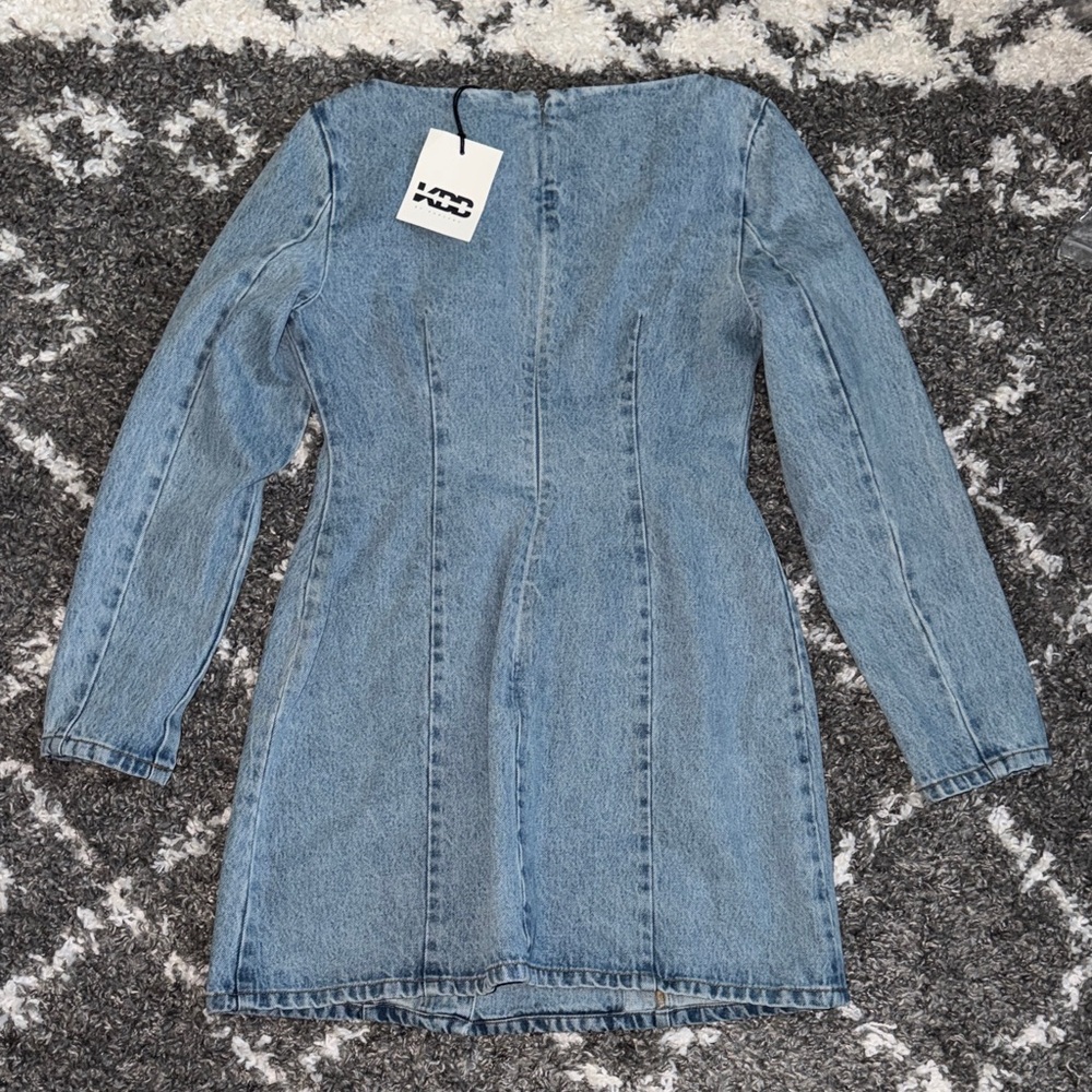 NWT KBB by KAHLANA Women's Denim 'The Tuxedo Mini Dress' - Vintage Wash 6 - Picture 5 of 5